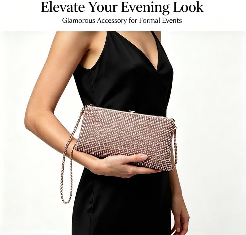 Shiny Rhinestone Crossbody Purse Clutch Sparkly Diamond Handbag Hobo Rhinestone Purses For Women