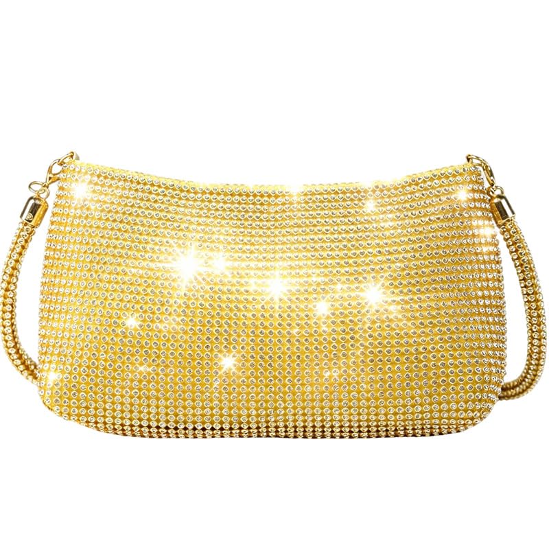 Rhinestone Clutch Purse for Women, Sparkly Crystal Shoulder Bag with Detachable Strap, Formal Evening Handbag | Perfect for Weddings