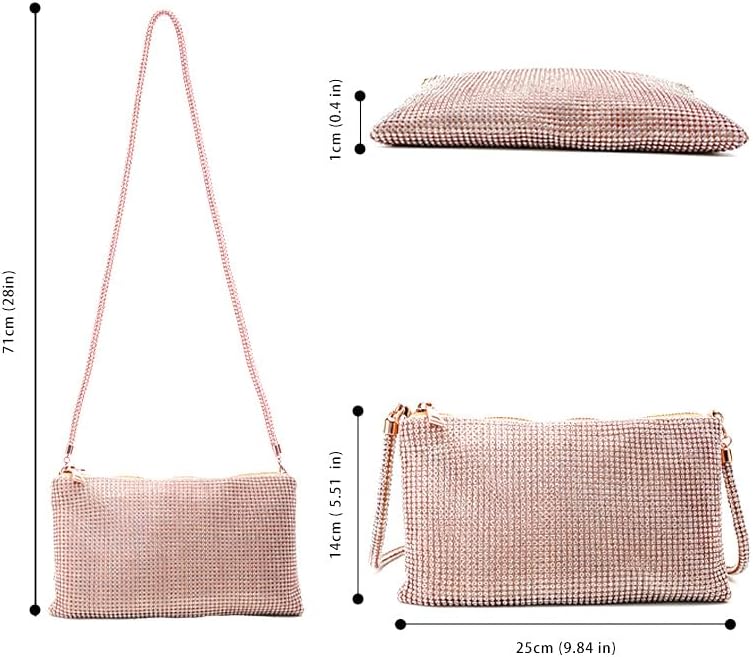 Shiny Rhinestone Crossbody Purse Clutch Sparkly Diamond Handbag Hobo Rhinestone Purses For Women