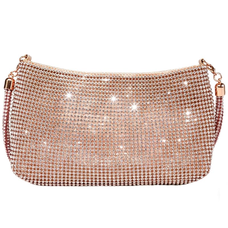Rhinestone Clutch Purse for Women, Sparkly Crystal Shoulder Bag with Detachable Strap, Formal Evening Handbag | Perfect for Weddings