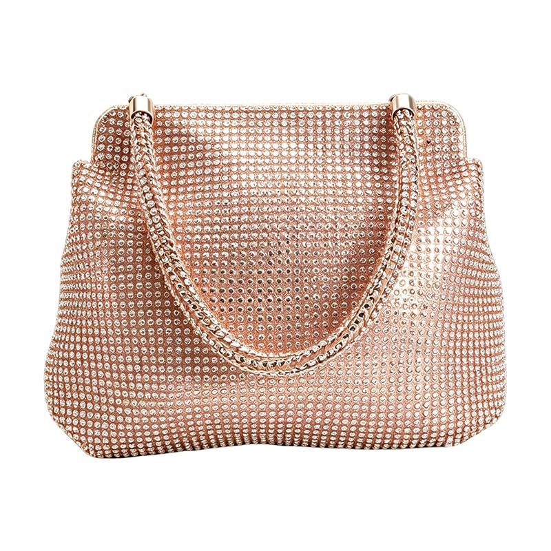 Rhinestone Evening Bag for Women, Sparkly Crystal Clutch Purse Detachable Chain Crossbody Shoulder Handbag