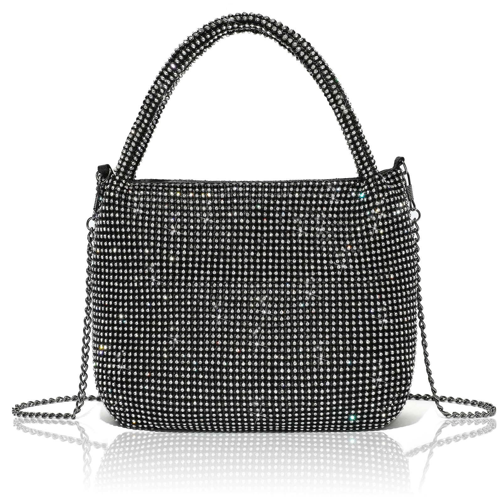 Crystals Sparkly Rhinestone Clutch Crossbody Purse - Evening Bags For Women for Weddings, Proms, and Parties