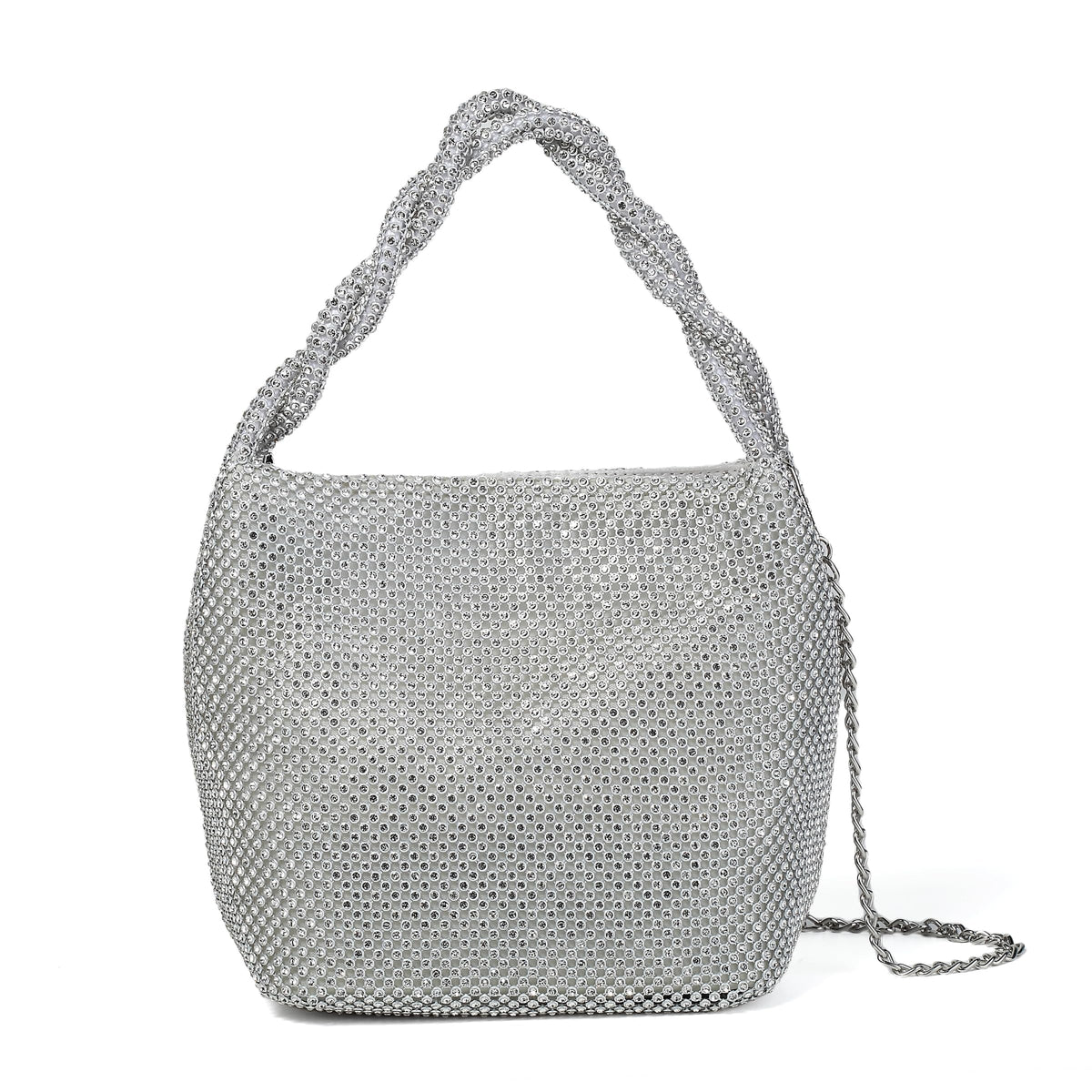 Sparkly Clutch Purses For Women Wedding Party Pleated Silver Banquet Evening Bags For Women Formal